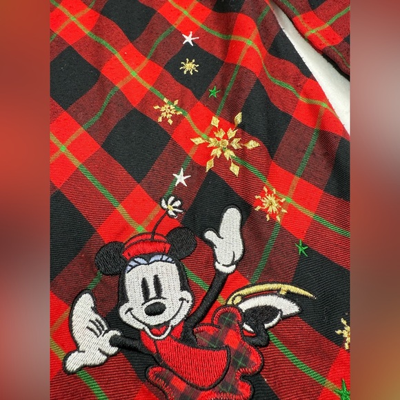 DISNEY STORE Girls Minnie Mouse Ice Skating Plaid Winter Nightgown 5/6 Cozy Warm - Picture 7 of 15